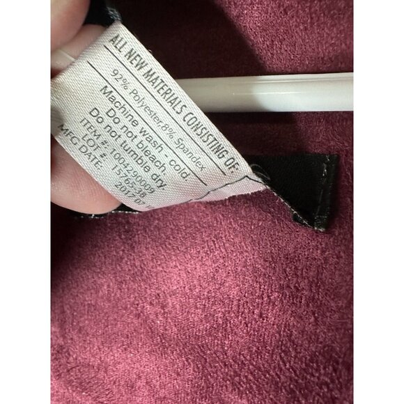 Demdaco Wine Red Suede Flowy Open Front Tunic Vest One Size - Picture 5 of 8